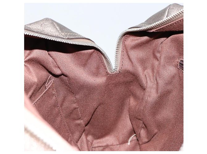 Borsa Tote Gancini in pelle Salvatore Ferragamo oro argento Auth BA6588 D'oro - vista 19