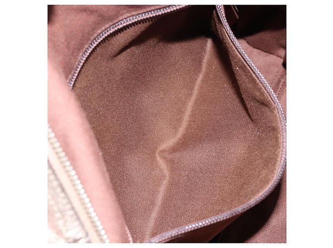 Borsa Tote Gancini in pelle Salvatore Ferragamo oro argento Auth BA6588 D'oro - vista 20