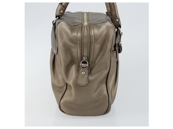 Borsa Tote Gancini in pelle Salvatore Ferragamo oro argento Auth BA6588 D'oro - vista 3