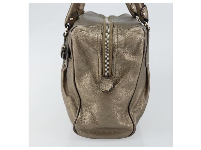 Borsa Tote Gancini in pelle Salvatore Ferragamo oro argento Auth BA6588 D'oro - vista 4