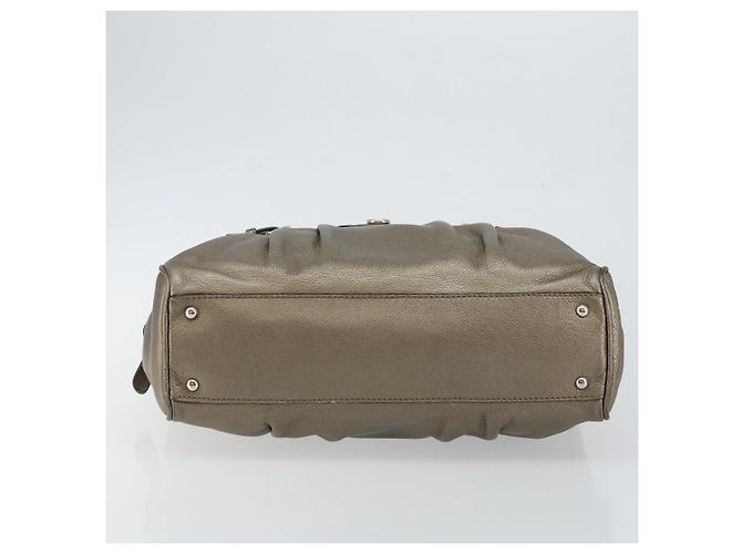 Borsa Tote Gancini in pelle Salvatore Ferragamo oro argento Auth BA6588 D'oro - vista 5