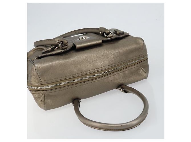 Borsa Tote Gancini in pelle Salvatore Ferragamo oro argento Auth BA6588 D'oro - vista 6