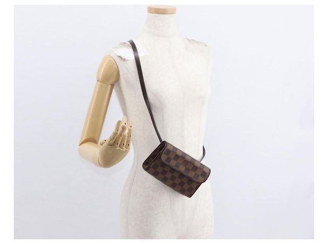 LOUIS VUITTON Borsa a Vita Pochette Florentine Damier Ebene N51856 Auth LV 151202V - vista 22