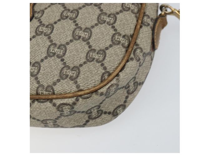 Borsa a Spalla GUCCI GG Plus Supreme PVC Beige Oro Auth bs31626 D'oro - vista 10