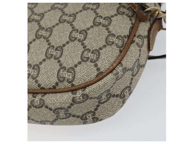 Borsa a Spalla GUCCI GG Plus Supreme PVC Beige Oro Auth bs31626 D'oro - vista 12