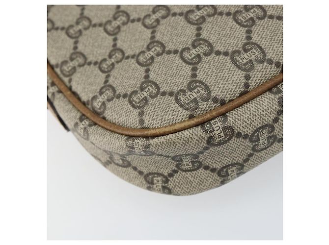 Borsa a Spalla GUCCI GG Plus Supreme PVC Beige Oro Auth bs31626 D'oro - vista 13