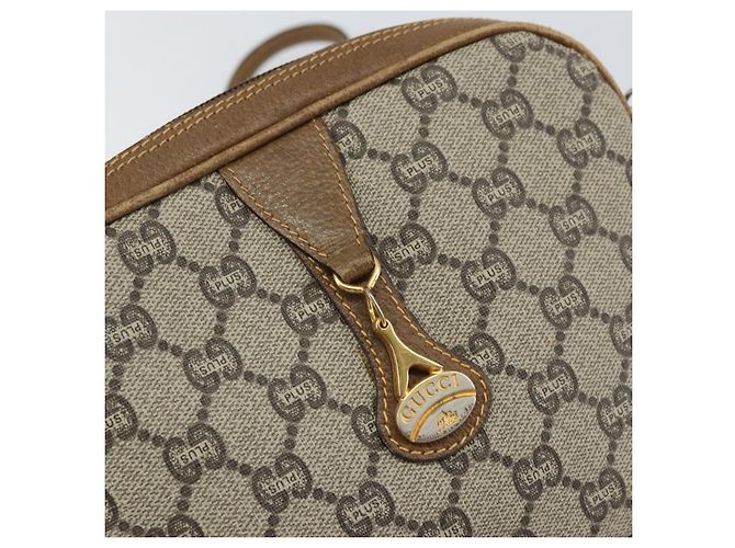 Borsa a Spalla GUCCI GG Plus Supreme PVC Beige Oro Auth bs31626 D'oro - vista 14