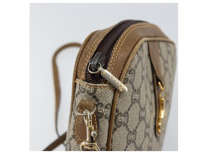 Borsa a Spalla GUCCI GG Plus Supreme PVC Beige Oro Auth bs31626 D'oro - vista 15