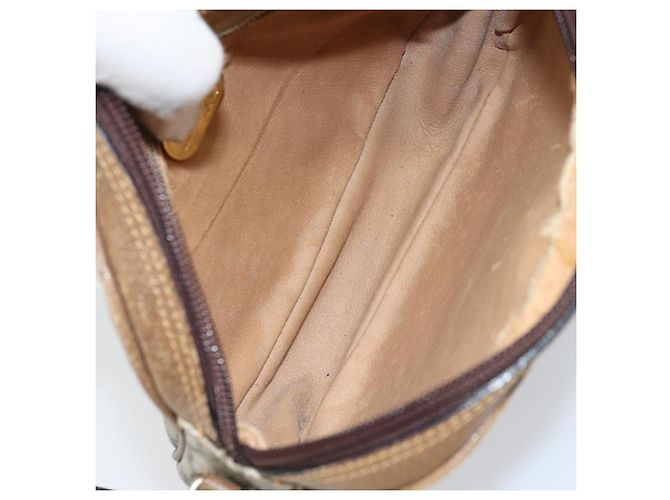 Borsa a Spalla GUCCI GG Plus Supreme PVC Beige Oro Auth bs31626 D'oro - vista 17