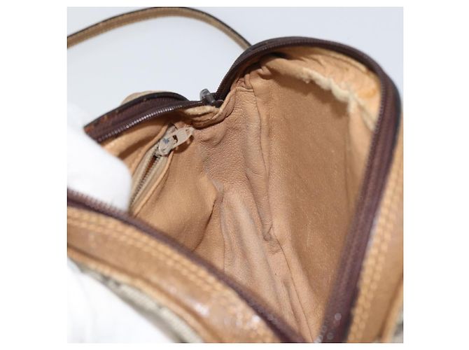 Borsa a Spalla GUCCI GG Plus Supreme PVC Beige Oro Auth bs31626 D'oro - vista 18