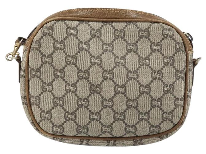 Borsa a Spalla GUCCI GG Plus Supreme PVC Beige Oro Auth bs31626 D'oro - vista 3