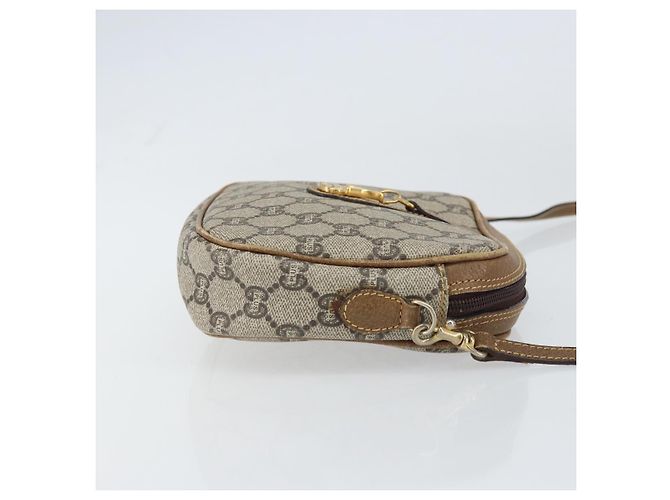 Borsa a Spalla GUCCI GG Plus Supreme PVC Beige Oro Auth bs31626 D'oro - vista 4