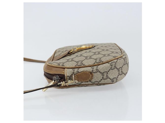 Borsa a Spalla GUCCI GG Plus Supreme PVC Beige Oro Auth bs31626 D'oro - vista 5