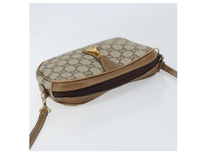Borsa a Spalla GUCCI GG Plus Supreme PVC Beige Oro Auth bs31626 D'oro - vista 6