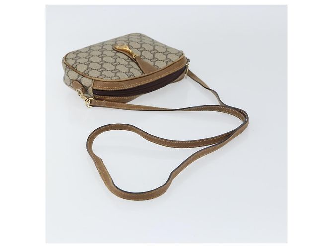 Borsa a Spalla GUCCI GG Plus Supreme PVC Beige Oro Auth bs31626 D'oro - vista 7