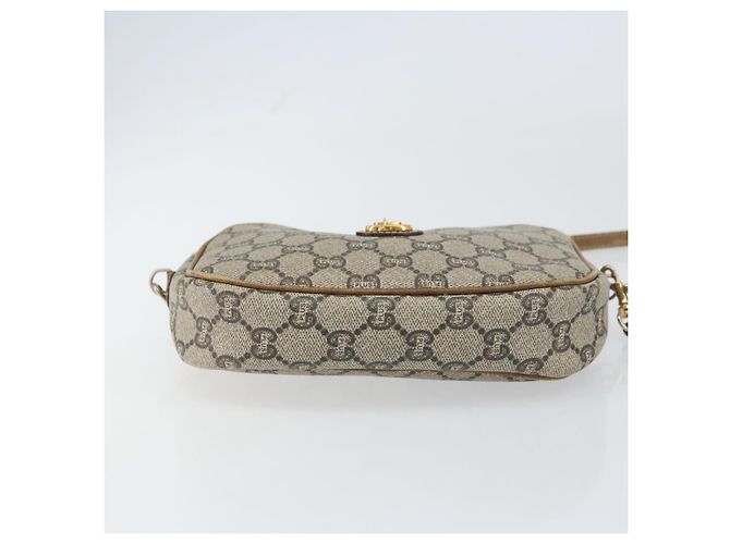 Borsa a Spalla GUCCI GG Plus Supreme PVC Beige Oro Auth bs31626 D'oro - vista 9
