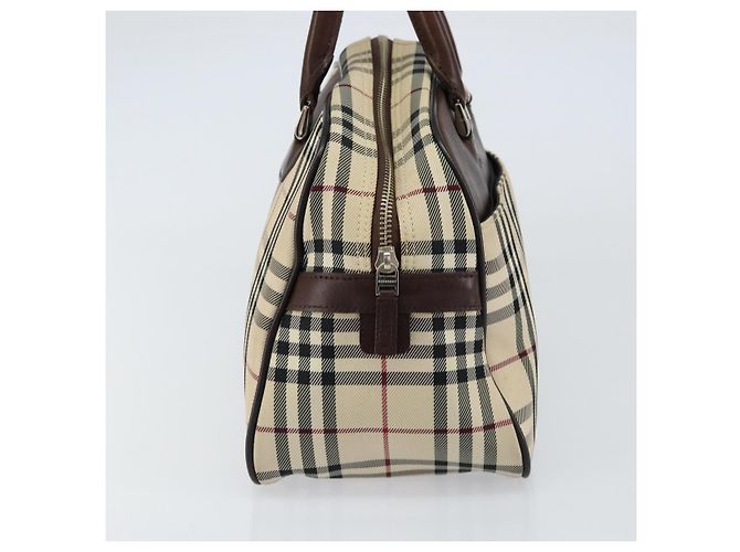 Burberry Borsa Tote Nova Check in nylon beige e argento Auth BA8239 - vista 3