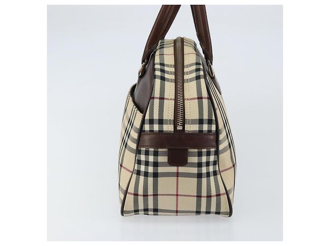 Burberry Borsa Tote Nova Check in nylon beige e argento Auth BA8239 - vista 4