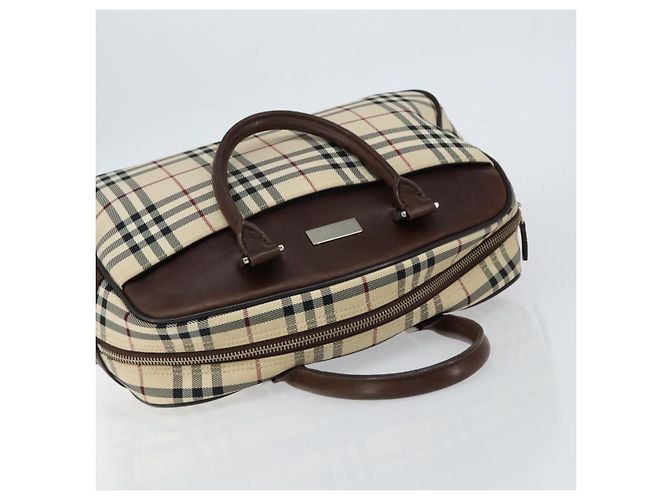 Burberry Borsa Tote Nova Check in nylon beige e argento Auth BA8239 - vista 6