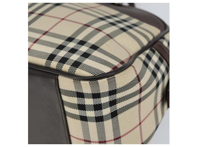 Burberry Borsa Tote Nova Check in nylon beige e argento Auth BA8239 - vista 9