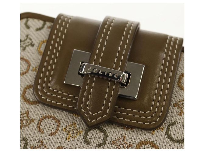 Céline Billetera bifold de lona Macadam C de CELINE verde Auth 153720V - vista 10