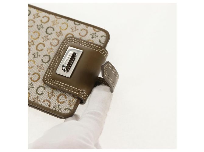 Céline Billetera bifold de lona Macadam C de CELINE verde Auth 153720V - vista 11