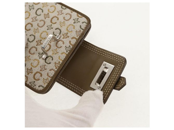 Céline Billetera bifold de lona Macadam C de CELINE verde Auth 153720V - vista 12