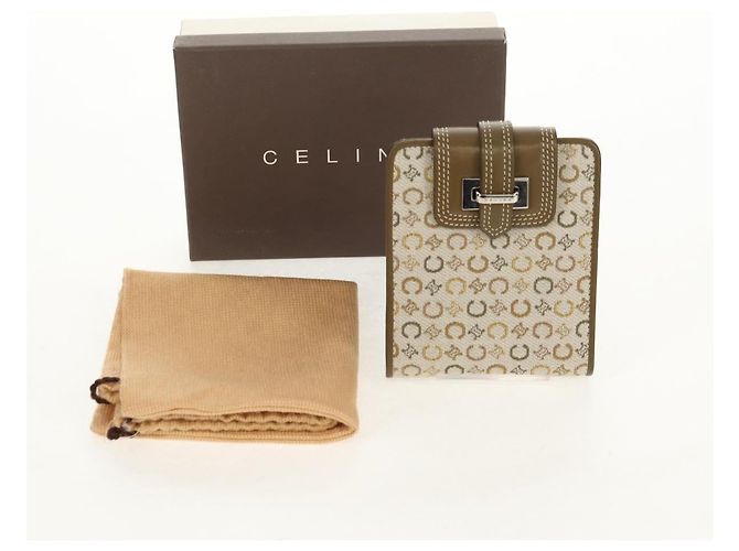 Céline Billetera bifold de lona Macadam C de CELINE verde Auth 153720V - vista 22