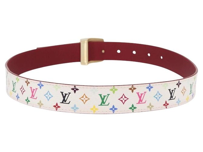 LOUIS VUITTON Multicolor LV Cut Gürtel Weiß M9682W Authentisch LV 156683V - Ansicht 2