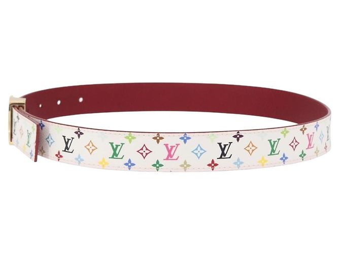 LOUIS VUITTON Multicolor LV Cut Gürtel Weiß M9682W Authentisch LV 156683V - Ansicht 3