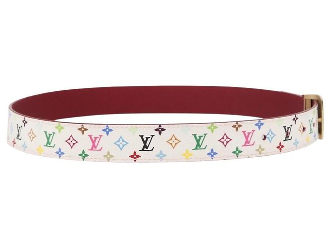 LOUIS VUITTON Multicolor LV Cut Gürtel Weiß M9682W Authentisch LV 156683V - Ansicht 4