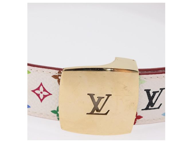 LOUIS VUITTON Multicolor LV Cut Gürtel Weiß M9682W Authentisch LV 156683V - Ansicht 5