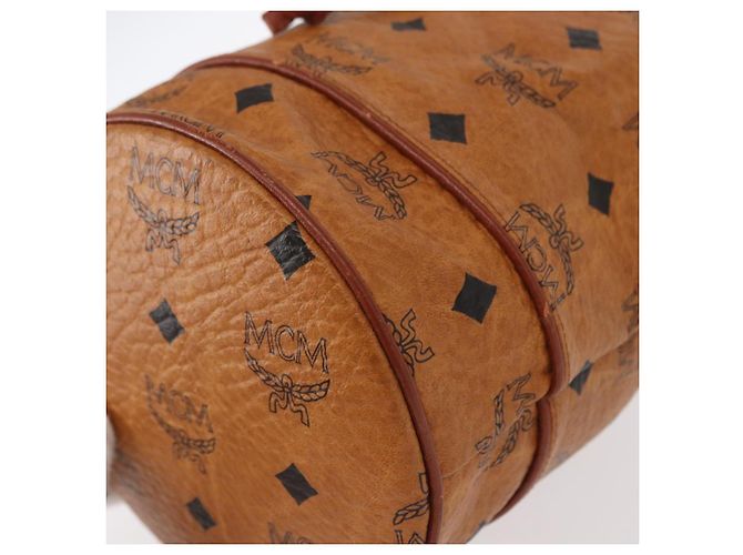 Borsa a Spalla MCM Logogram Vicetos in Pelle PVC Marrone Oro Auth BA8641 D'oro - vista 11