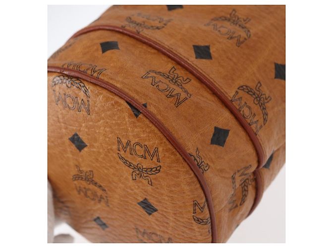 Borsa a Spalla MCM Logogram Vicetos in Pelle PVC Marrone Oro Auth BA8641 D'oro - vista 13