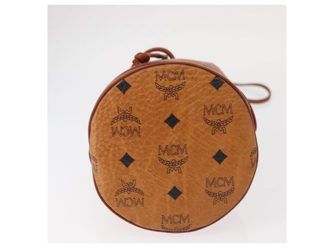 Borsa a Spalla MCM Logogram Vicetos in Pelle PVC Marrone Oro Auth BA8641 D'oro - vista 9