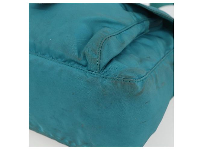 Borsa a Spalla PRADA in Nylon Blu Turchese Argento Autentica 156016 - vista 10