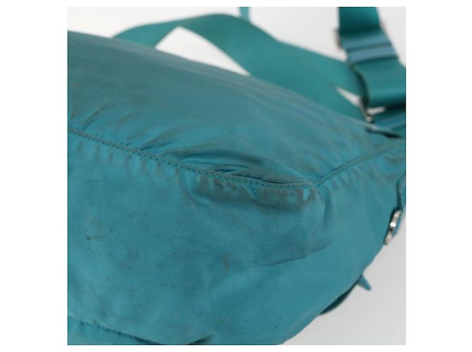 Borsa a Spalla PRADA in Nylon Blu Turchese Argento Autentica 156016 - vista 12