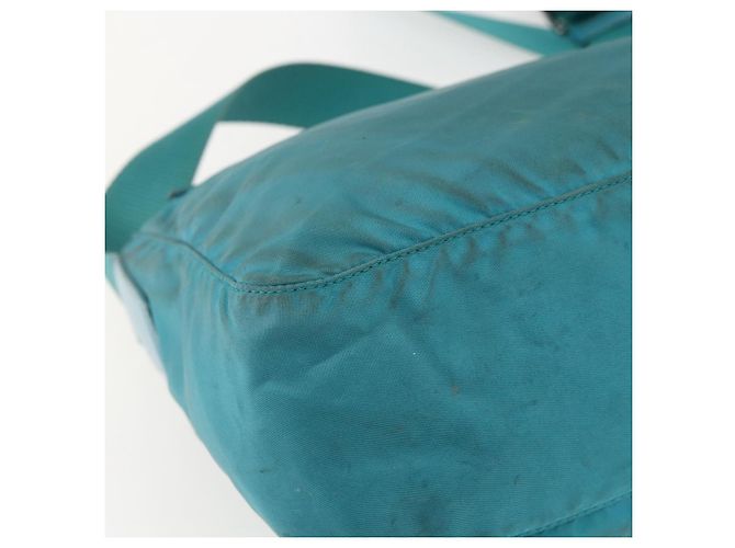 Borsa a Spalla PRADA in Nylon Blu Turchese Argento Autentica 156016 - vista 13