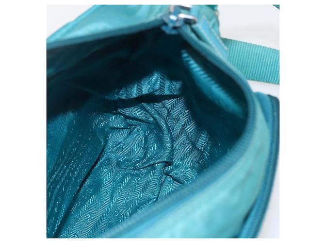 Borsa a Spalla PRADA in Nylon Blu Turchese Argento Autentica 156016 - vista 21