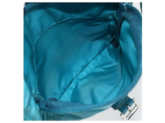 Borsa a Spalla PRADA in Nylon Blu Turchese Argento Autentica 156016 - vista 24