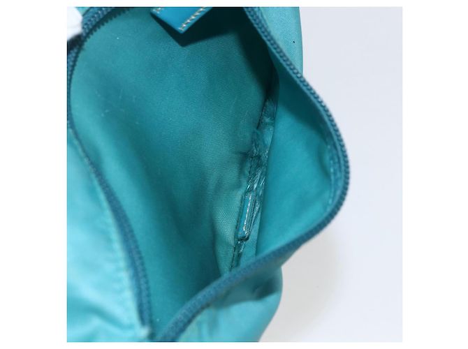 Borsa a Spalla PRADA in Nylon Blu Turchese Argento Autentica 156016 - vista 26