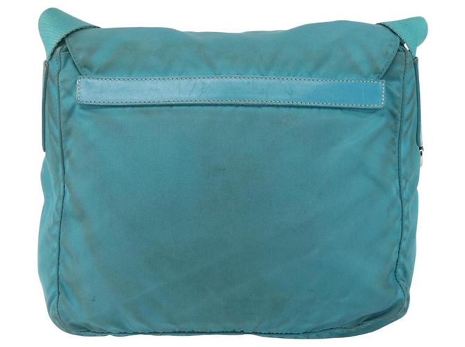 Borsa a Spalla PRADA in Nylon Blu Turchese Argento Autentica 156016 - vista 3
