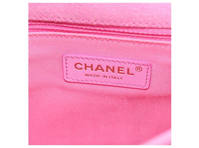 CHANEL Borsa a Spalla Matelassé in Tela Rosa Oro CC Auth 142990V D'oro - vista 23