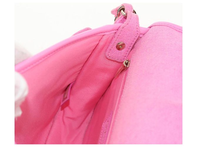 CHANEL Borsa a Spalla Matelassé in Tela Rosa Oro CC Auth 142990V D'oro - vista 24