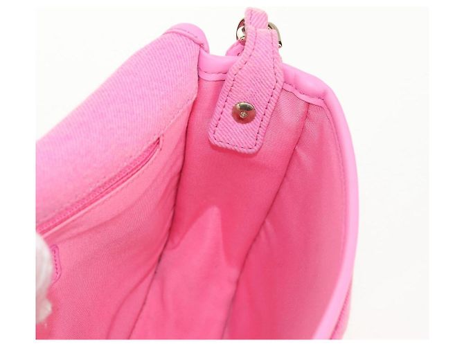 CHANEL Borsa a Spalla Matelassé in Tela Rosa Oro CC Auth 142990V D'oro - vista 25