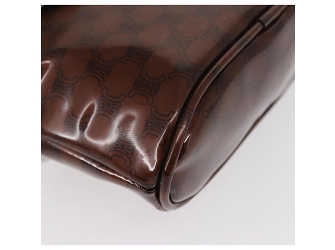Céline Borsa a mano in tela Macadam CELINE PVC marrone nero Auth 154907 - vista 15