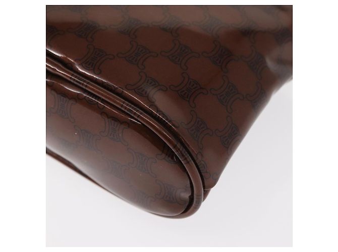 Céline Borsa a mano in tela Macadam CELINE PVC marrone nero Auth 154907 - vista 16