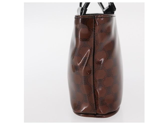 Céline Borsa a mano in tela Macadam CELINE PVC marrone nero Auth 154907 - vista 4