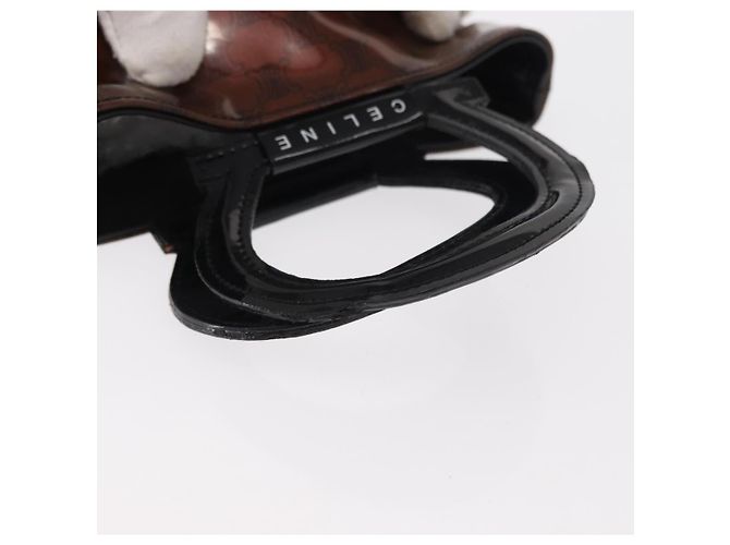 Céline Borsa a mano in tela Macadam CELINE PVC marrone nero Auth 154907 - vista 7