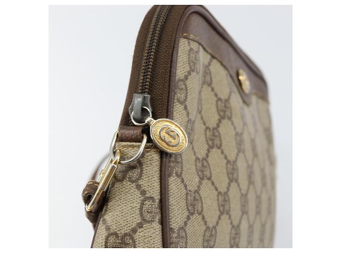 Gucci Borsa a Spalla GG Supreme PVC Beige Oro 97 02 068 Auth 151477 D'oro - vista 10